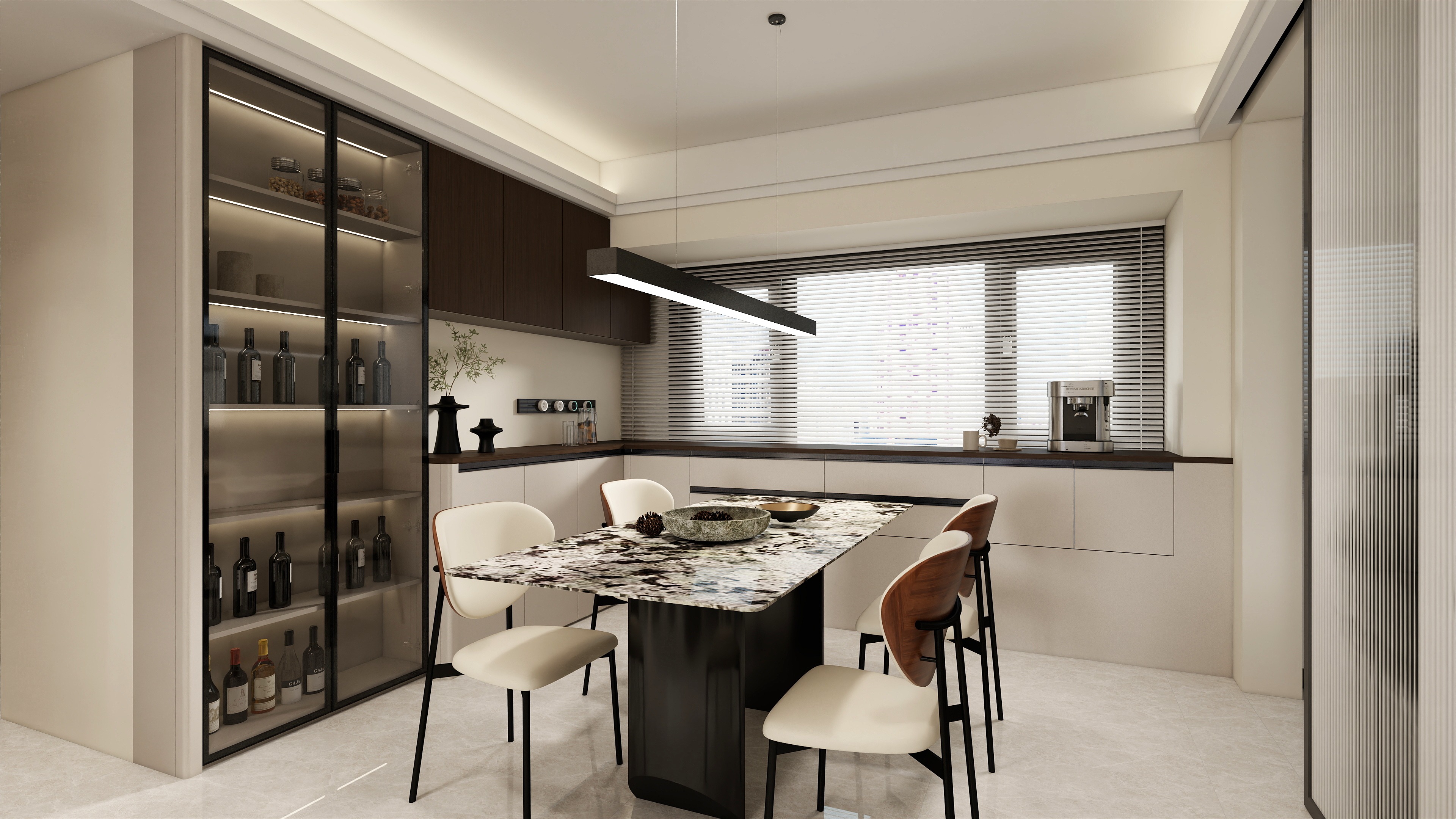 巨幕客厅+双人书房，这个116㎡的意式极简家格调十足！